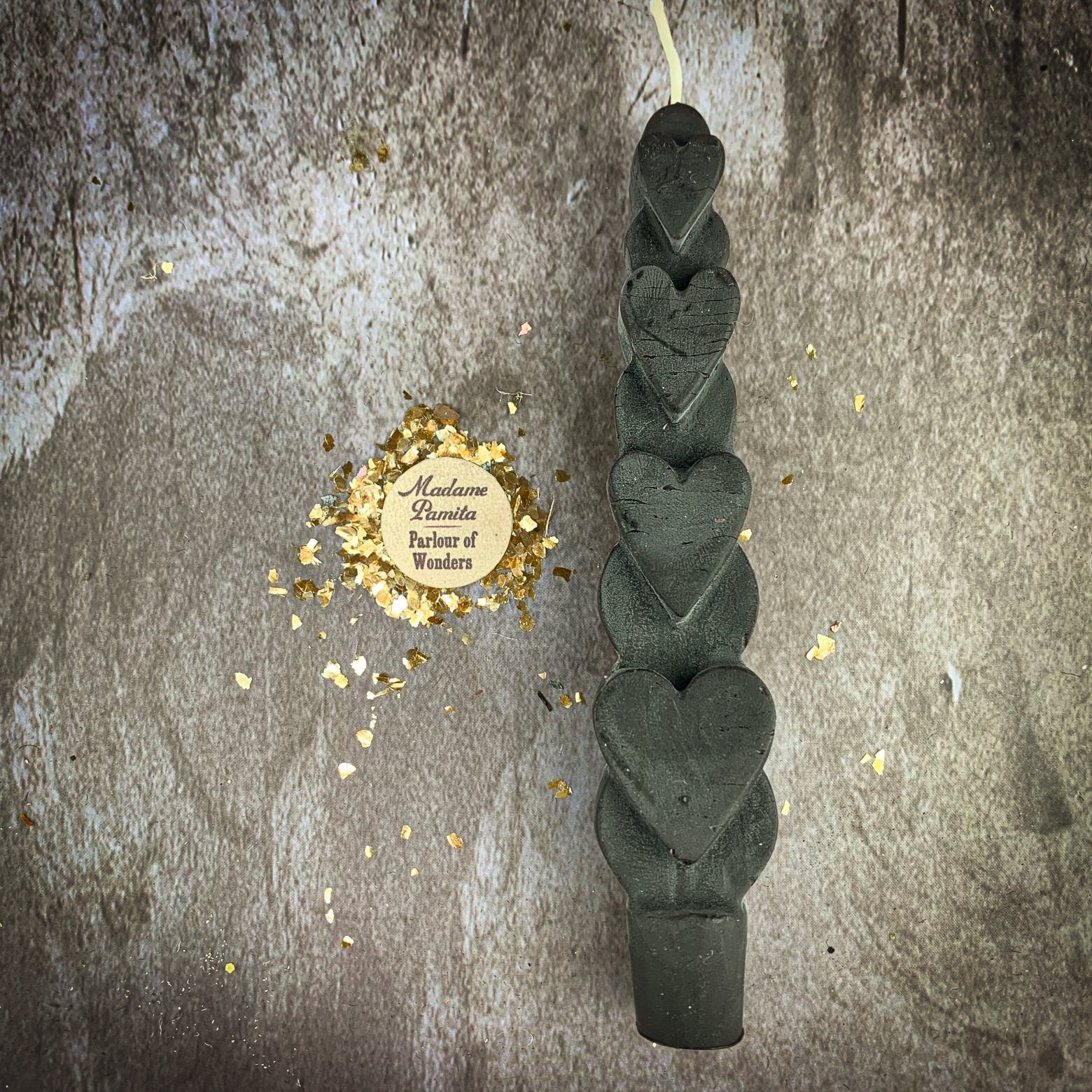 Beeswax Love Spell Heart Taper Candle - Romance & Attraction Magic | Beeswax Candle | Wiccan Center