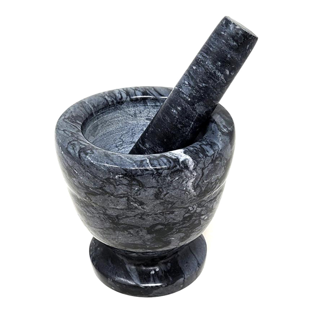 Black Marble Mortar & Pestle 4" | Mortar & Pestle | Wiccan Center
