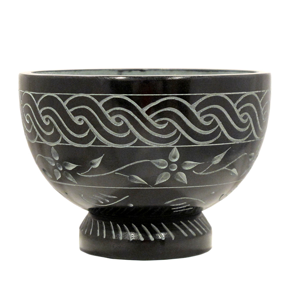 Black Soap Stone Carved Bowl | Cauldrons | Wiccan Center