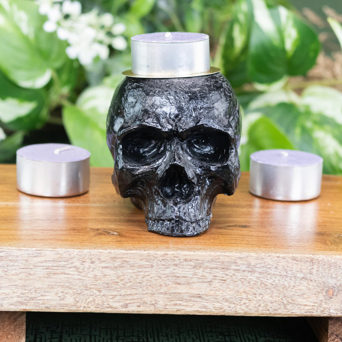 Black Skull Candle Holder | | Wiccan Center