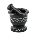 Black Soapstone Mortar & Pestle Carved Celtic Knot | Mortar & Pestle | Wiccan Center