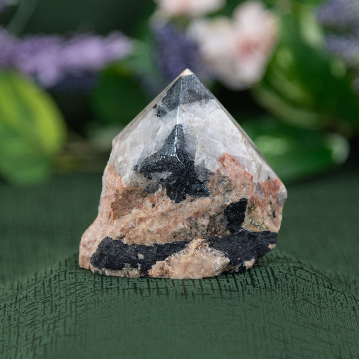 Black Tourmaline with Feldspar | Crystals | Wiccan Center