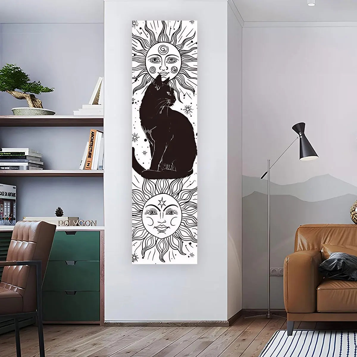 Witchy Sun & Moon Banner Tapestry | home decor | Wiccan Center