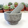 Black & Grey Marble Mortar and Pestle 5.5"
