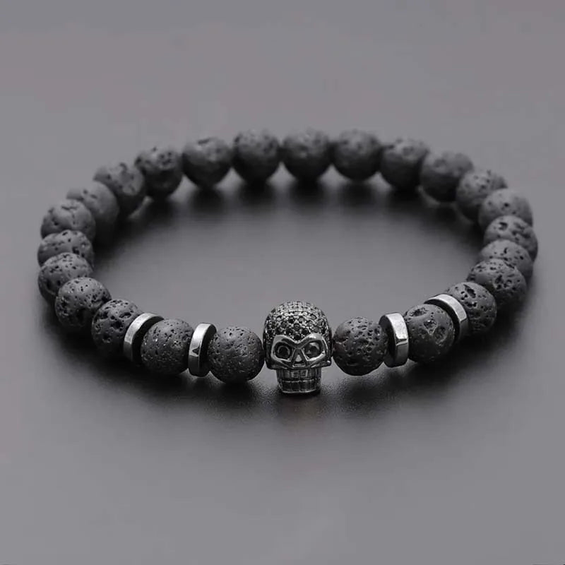 Lava Rock Skull Bracelet | bracelets | Wiccan Center
