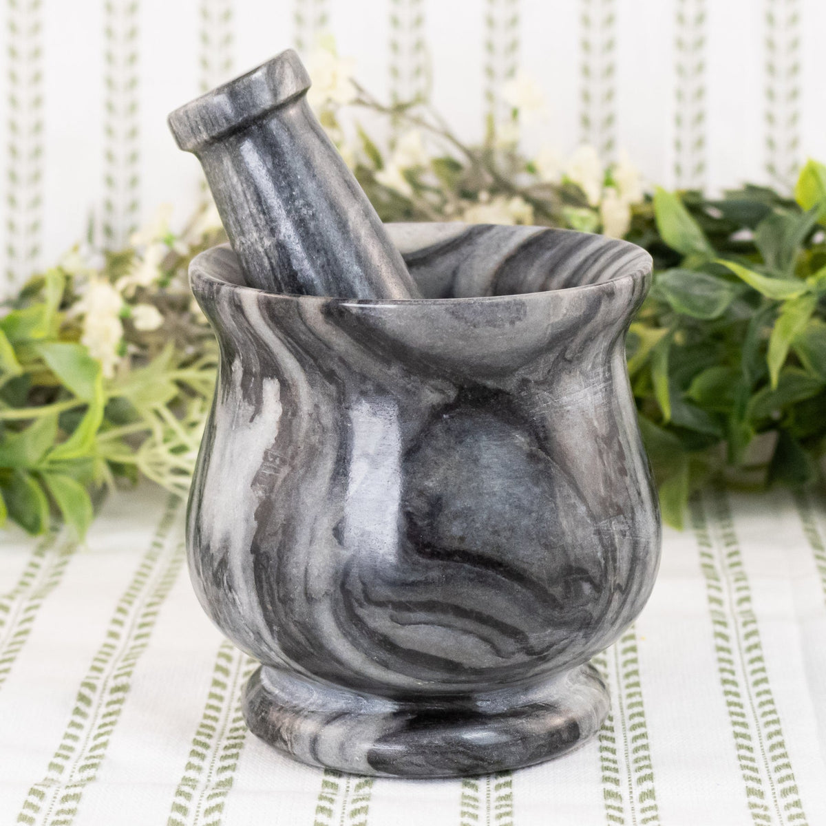 Black & White Stone 4" Mortar and Pestle | | Wiccan Center