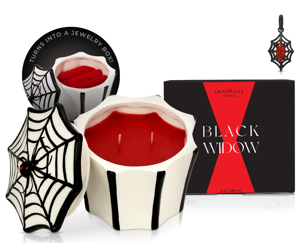 Black Widow - Jewel Candle Ceramic | Jewel Candle | Wiccan Center