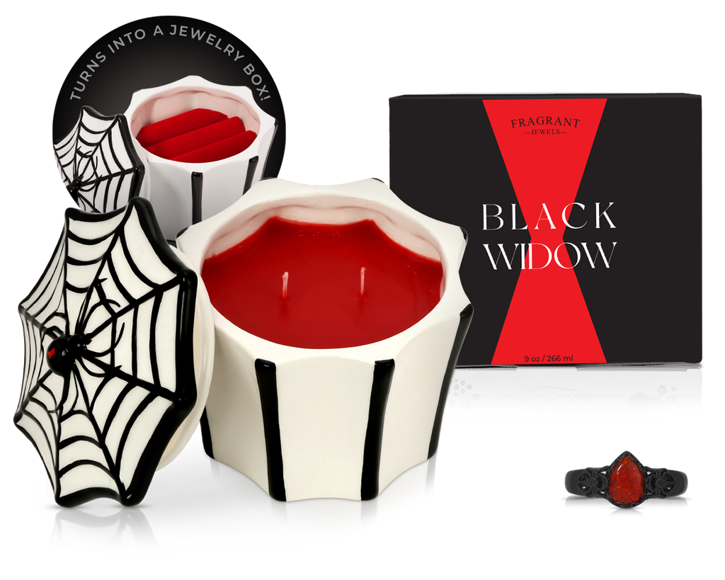 Black Widow - Jewel Candle Ceramic | Jewel Candle | Wiccan Center