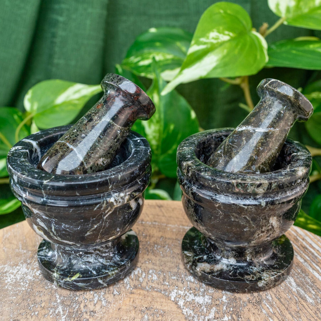 Black Zebra Mortar and Pestle | | Wiccan Center