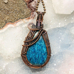 Blue Apatite Wire Wrap Pendant | Wire Wraps | Wiccan Center
