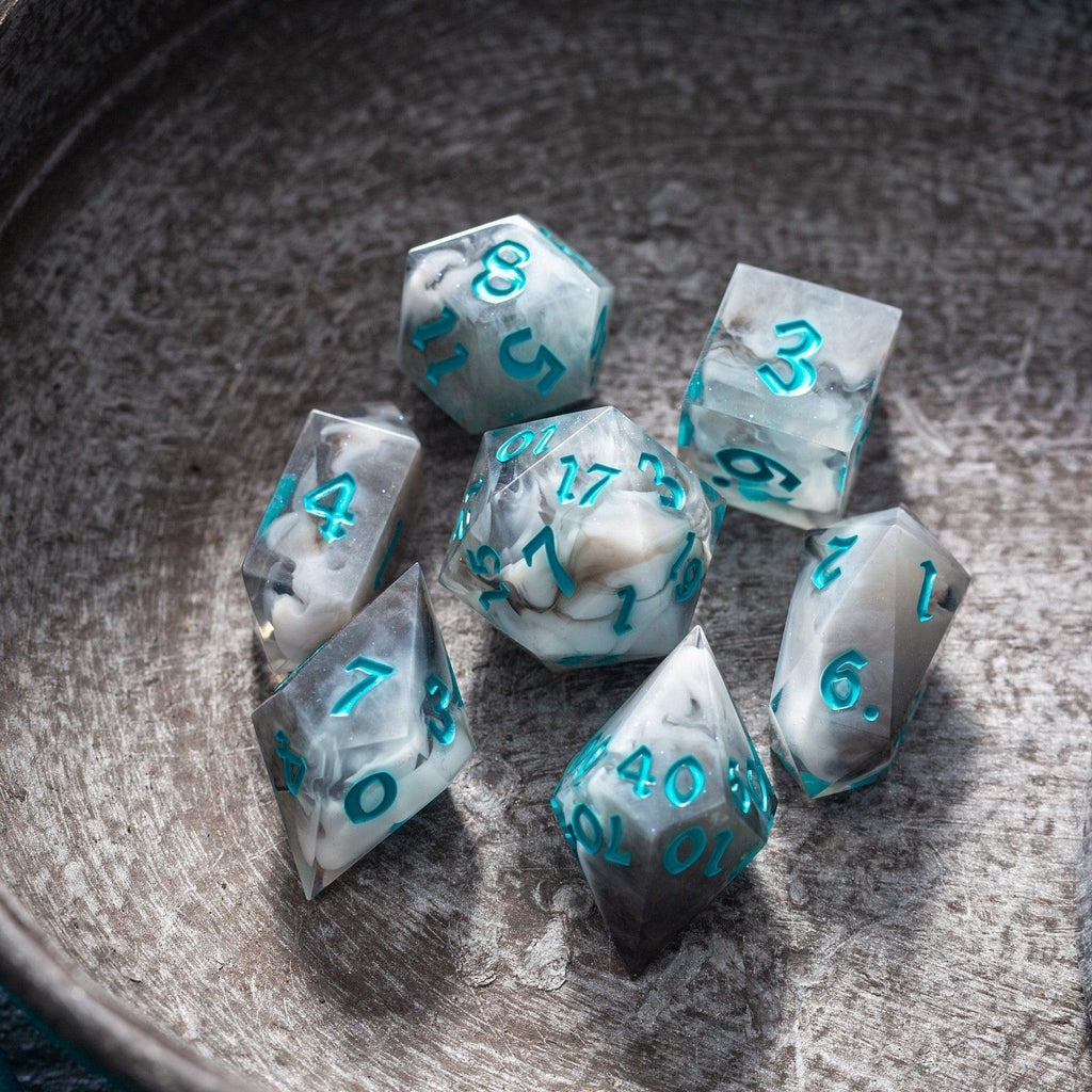 Blue Cloud Handmade Resin DND Dice Set | Resin Dice | Wiccan Center