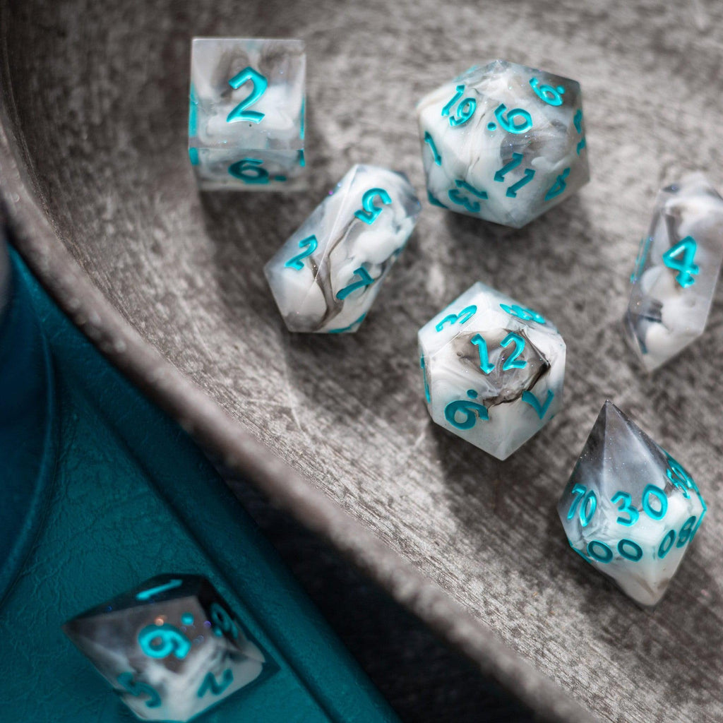 Blue Cloud Handmade Resin DND Dice Set | Resin Dice | Wiccan Center