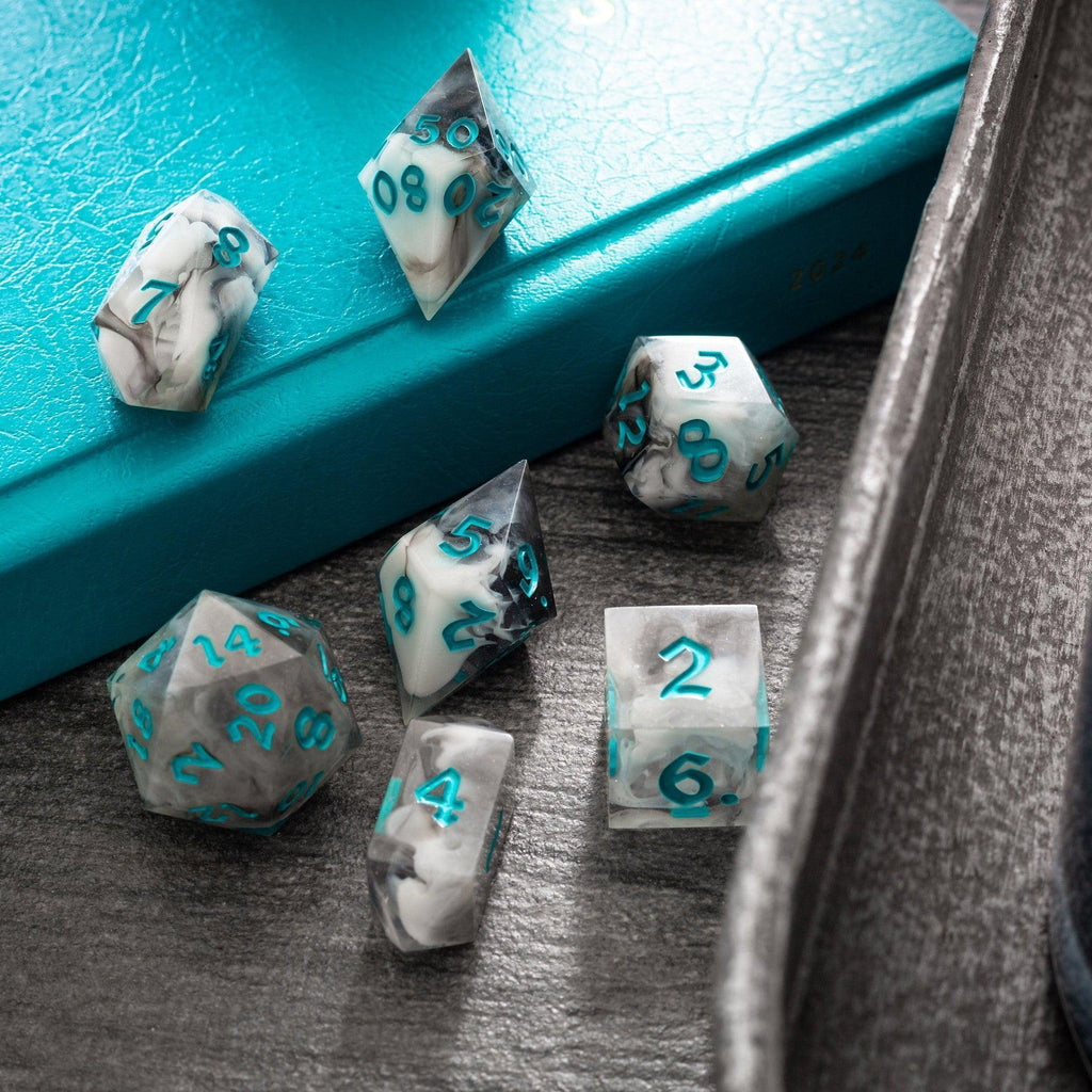 Blue Cloud Handmade Resin DND Dice Set | Resin Dice | Wiccan Center