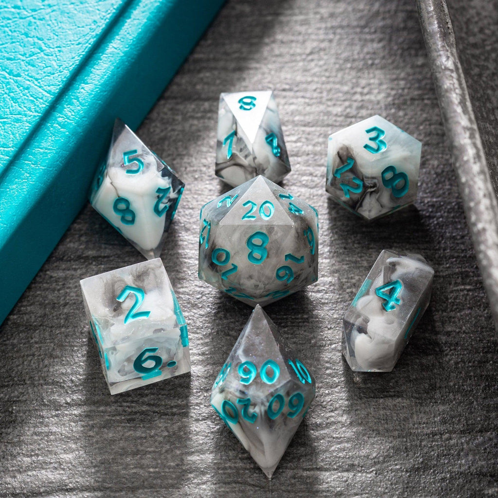 Blue Cloud Handmade Resin DND Dice Set | Resin Dice | Wiccan Center