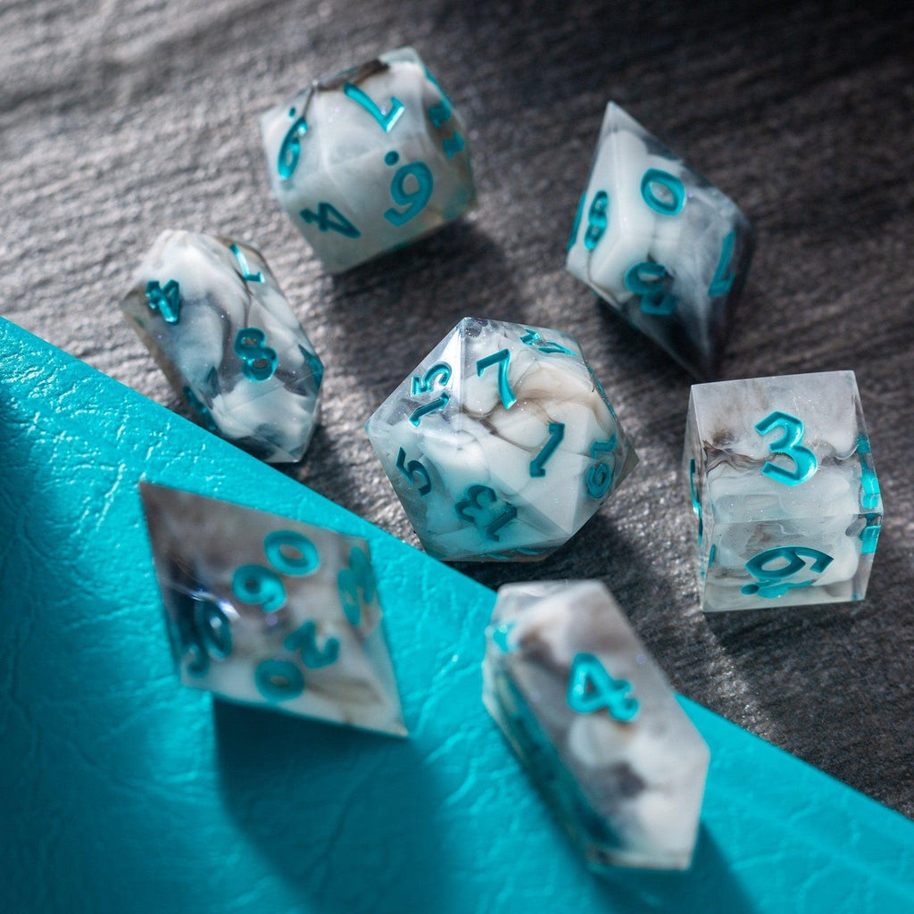 Blue Cloud Handmade Resin DND Dice Set | Resin Dice | Wiccan Center