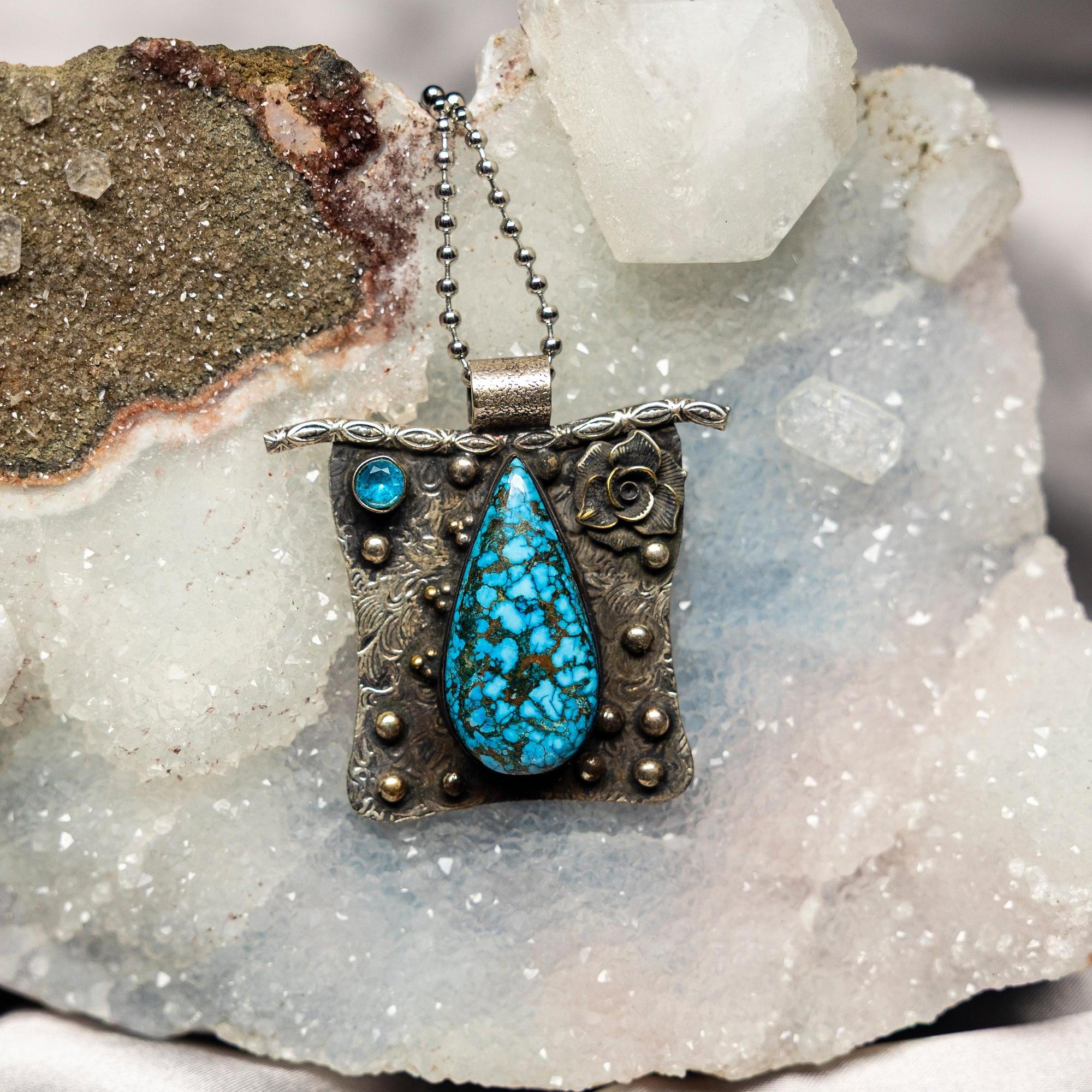Blue Magnesite 925 Sterling Silver Pendant