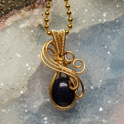 Blue Sandstone Wire Wrap Pendant | Wire Wraps | Wiccan Center