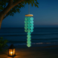 Blue capiz shell wind chimes for outside Home decor Handcrafted