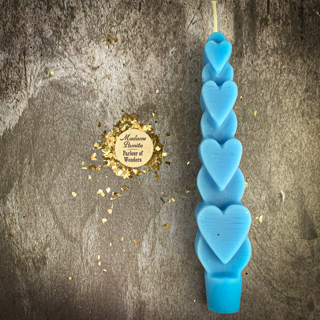 Beeswax Love Spell Heart Taper Candle - Romance & Attraction Magic | Beeswax Candle | Wiccan Center