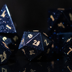 Blue Sandstone Dice Set | Stone/Glass | Wiccan Center