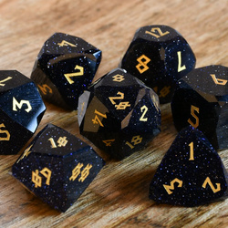 Blue Sandstone Multifaceted Stone Dice Set | Stone/Glass | Wiccan Center