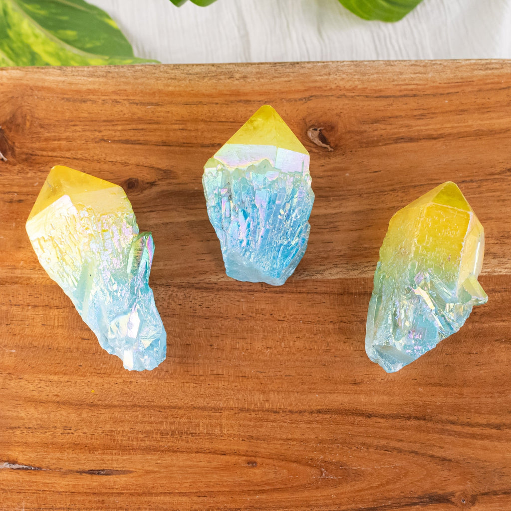 Blue & Yellow Aura Quartz Point 1lb | | Wiccan Center