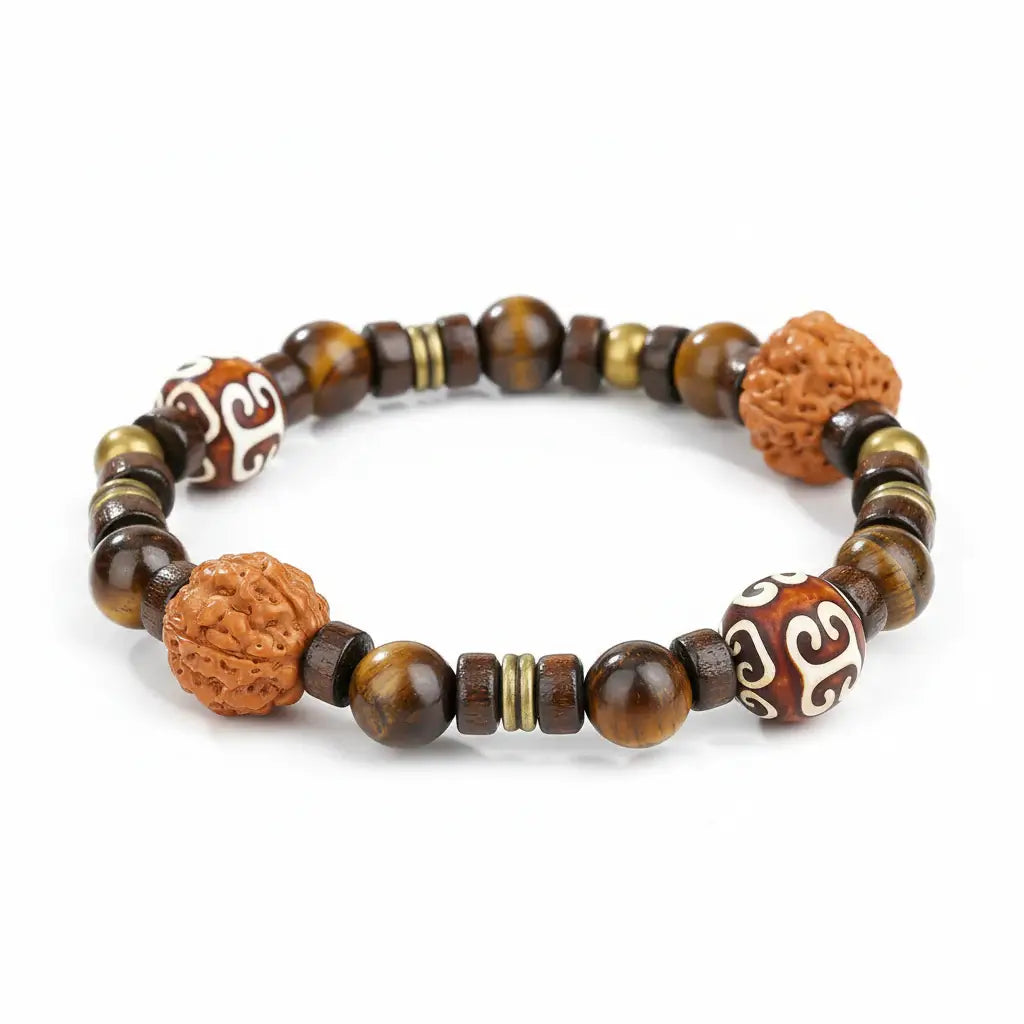 Bodhi Wood Tiger Eye Bracelet For Men