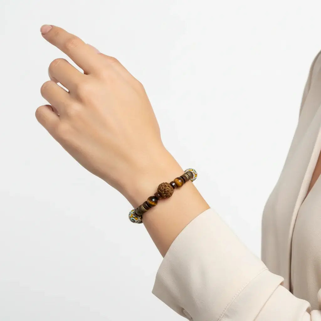 Bodhi Wood Tiger Eye Bracelet For Men