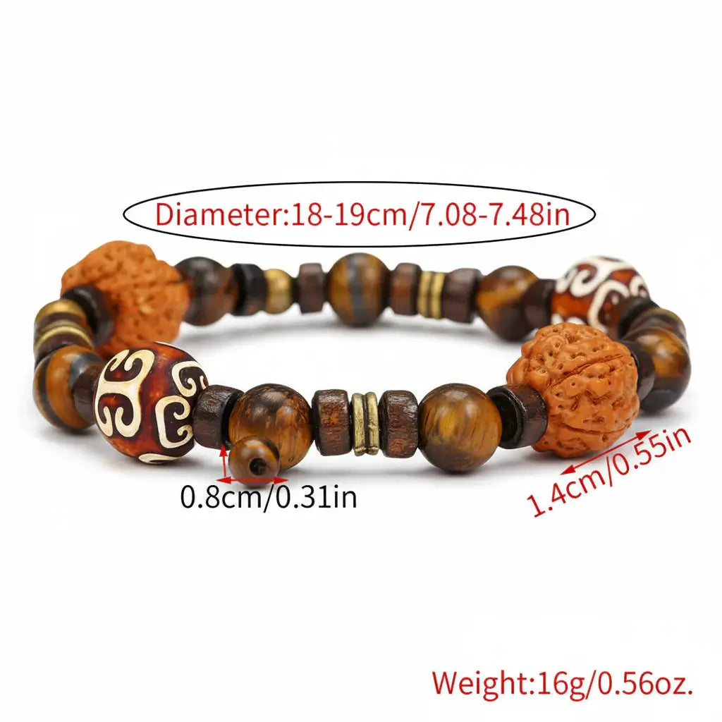 Bodhi Wood Tiger Eye Bracelet For Men
