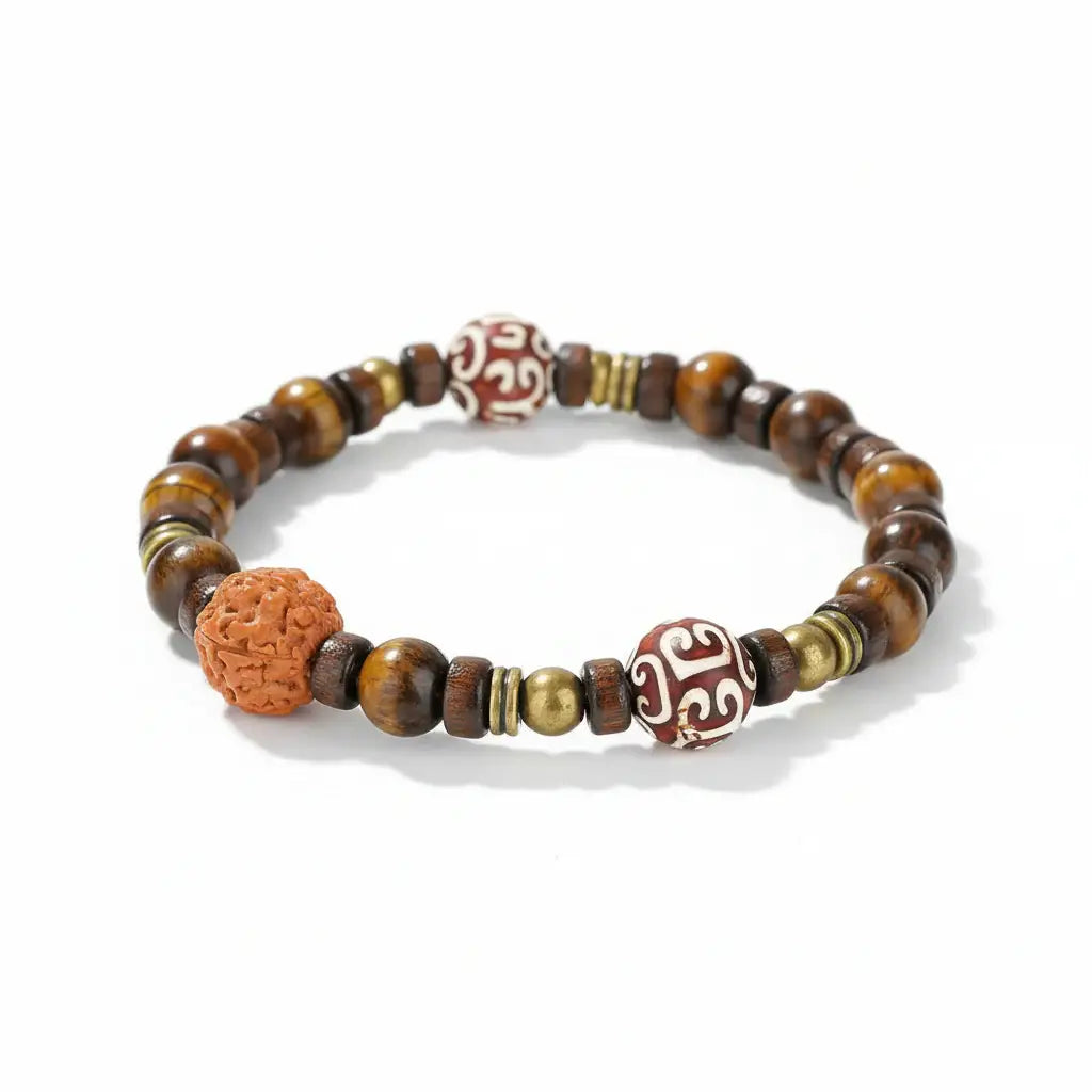 Bodhi Wood Tiger Eye Bracelet For Men