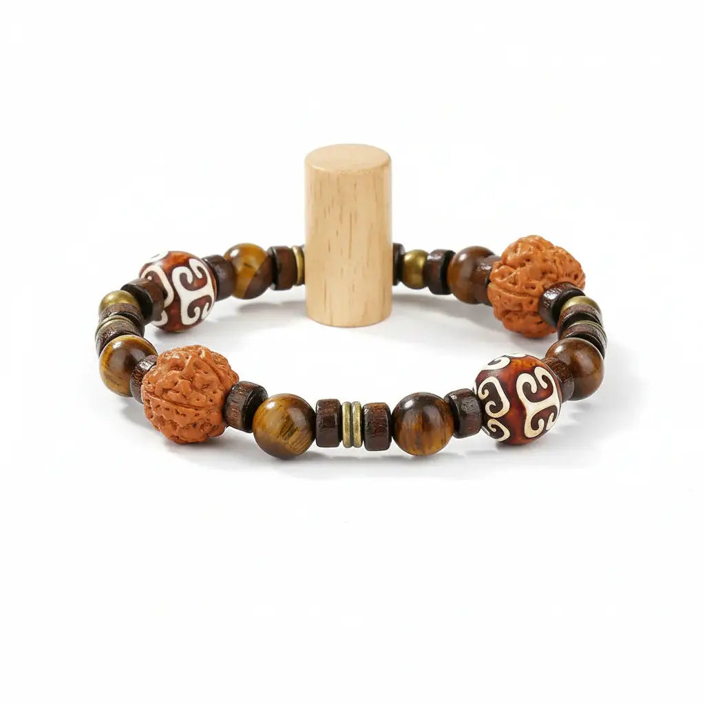 Bodhi Wood Tiger Eye Bracelet For Men