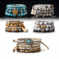 Bohemian Beaded Bracelet Set for Women & Men Handmade Stretch Stackable Bracelets