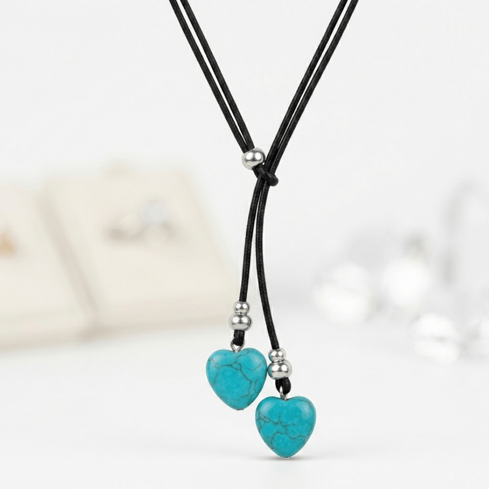 Boho Turquoise Double Layer necklace Rope Necklace for Women