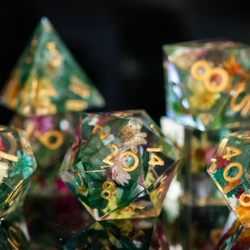 Botanical Gardens Sharp-Edged Resin Dice Set | Resin | Wiccan Center