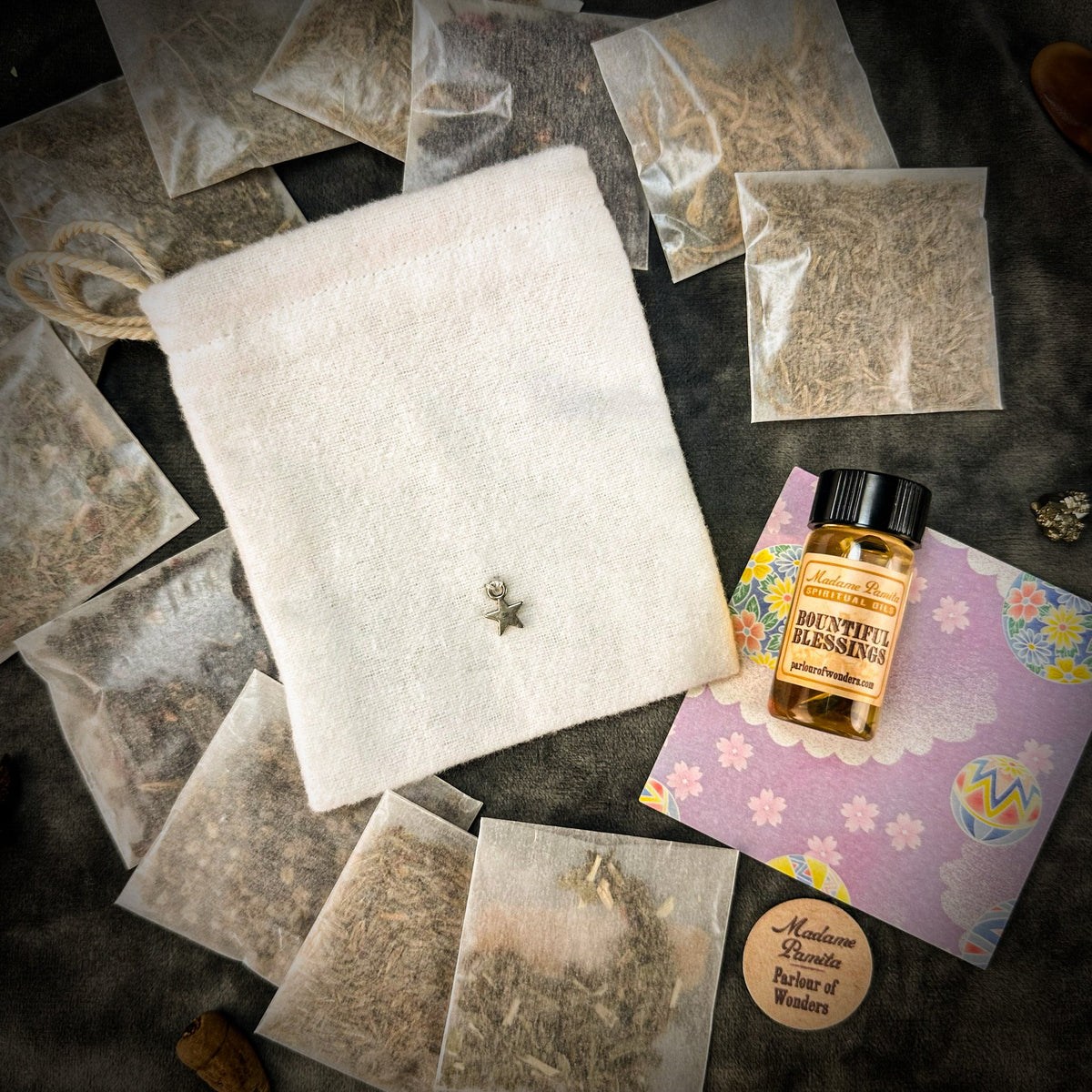 Bountiful Blessings Mojo Bag Kit - Regular Strength | Mojo Bag | Wiccan Center
