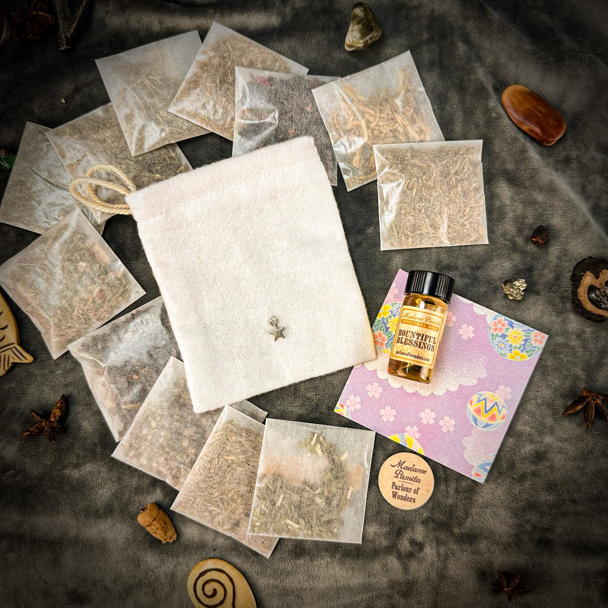 Bountiful Blessings Mojo Bag Kit - Triple Strength | Mojo Bag | Wiccan Center