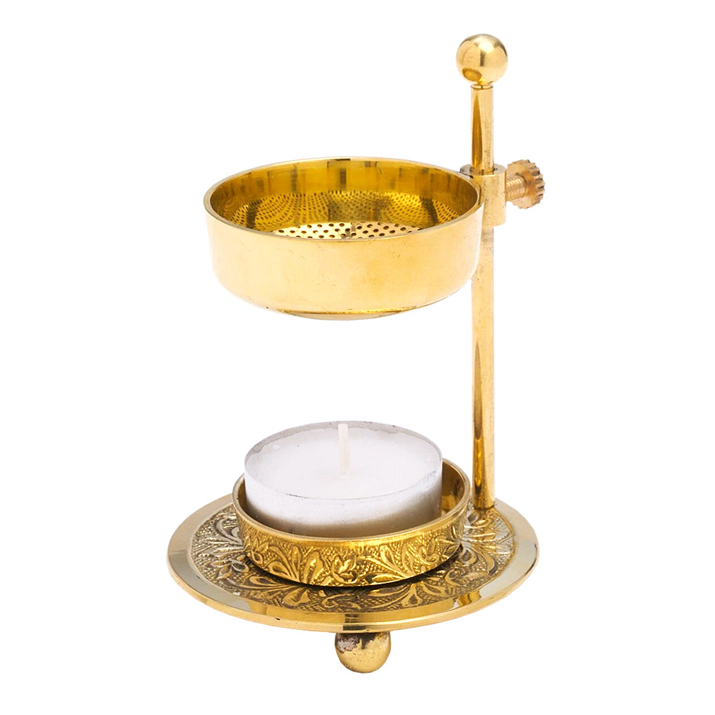 Brass Adjustable Resin Burner | Incense Burner | Wiccan Center