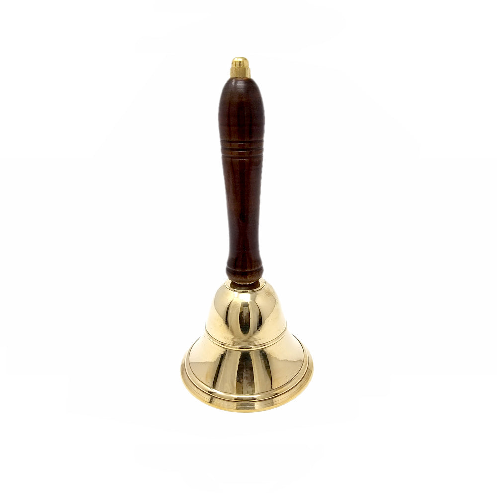 Brass Bell with Wooden Handle 8" | Altar Bell | Wiccan Center