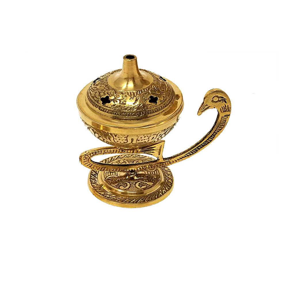 Brass Peacock Incense Burner | Incense Burner | Wiccan Center