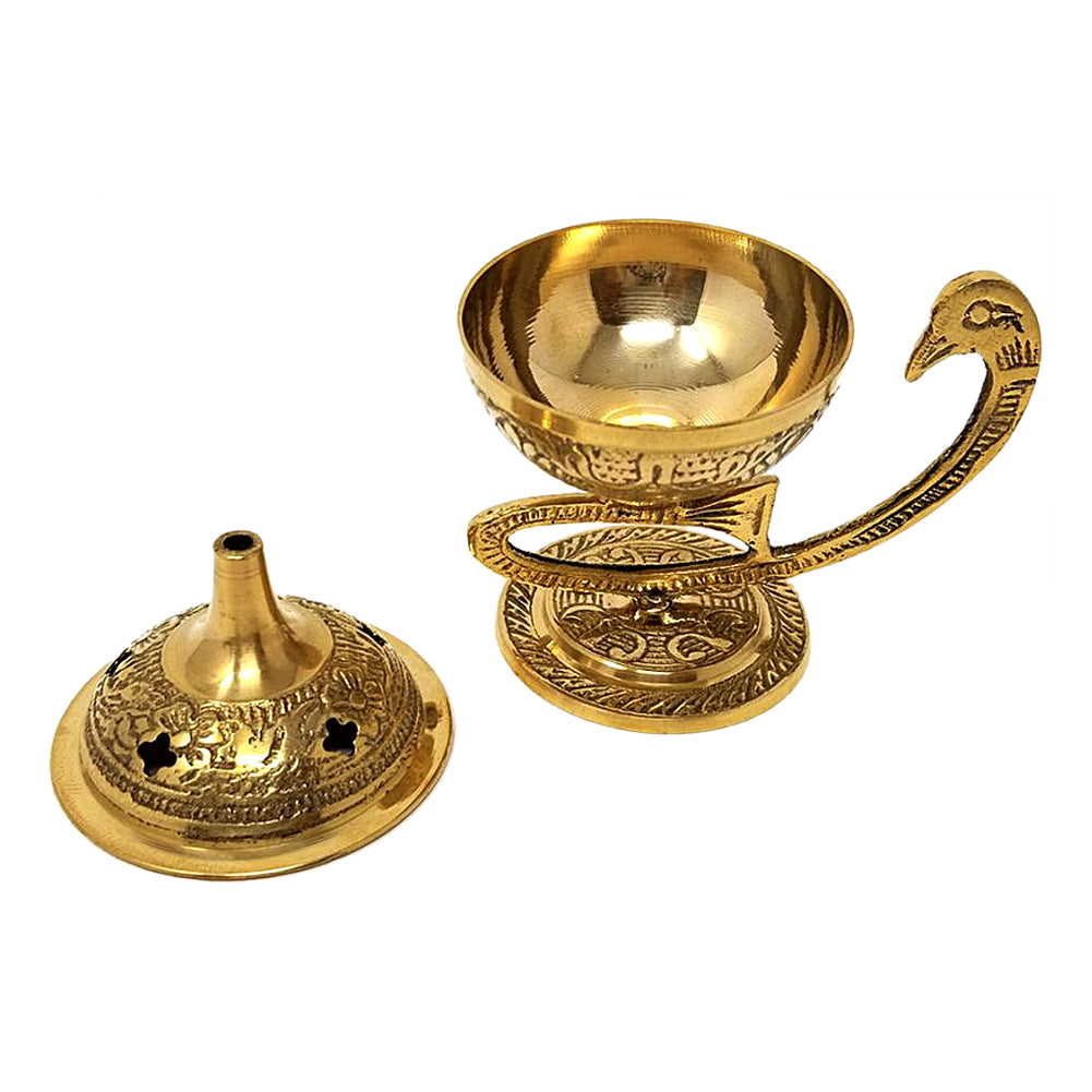 Brass Peacock Incense Burner | Incense Burner | Wiccan Center