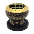 Brass Screen Burner Black w/Coaster | Incense Burner | Wiccan Center