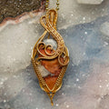 Brecciated Jasper Wire Wrap Pendant 2.75" #2