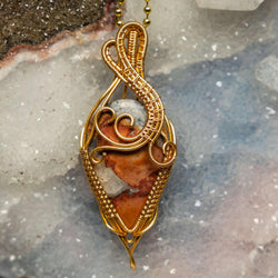 Brecciated Jasper Wire Wrap Pendant 2.75" #2 | Wire Wraps | Wiccan Center