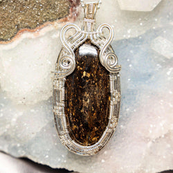 Bronzite Wire Wrap Pendant | Wire Wraps | Wiccan Center
