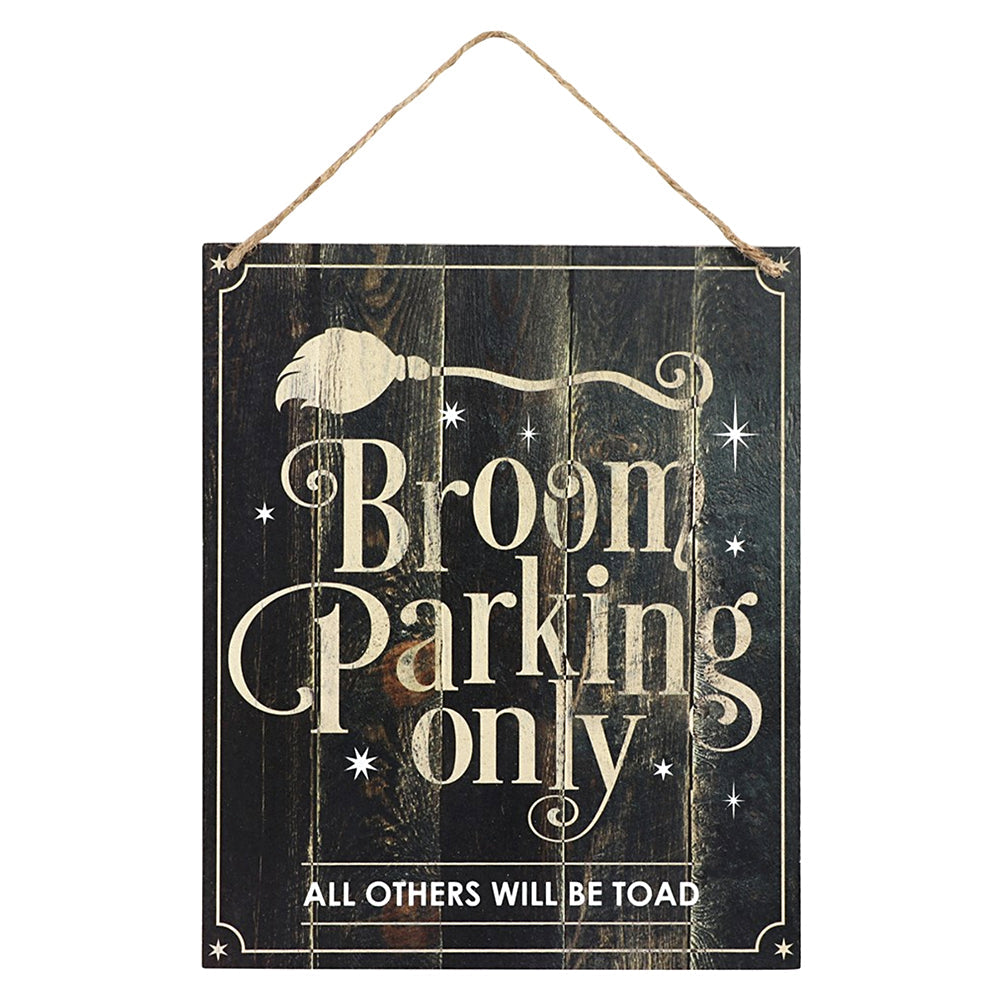 Broom Parking Only Hanging Sign | Mirror | Wiccan Center