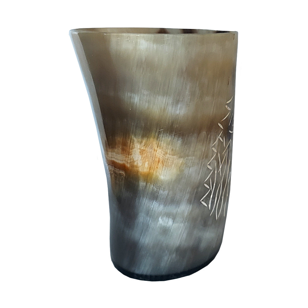 Handcrafted Natural Buffalo Horn Mug - Wolf | Mug | Wiccan Center