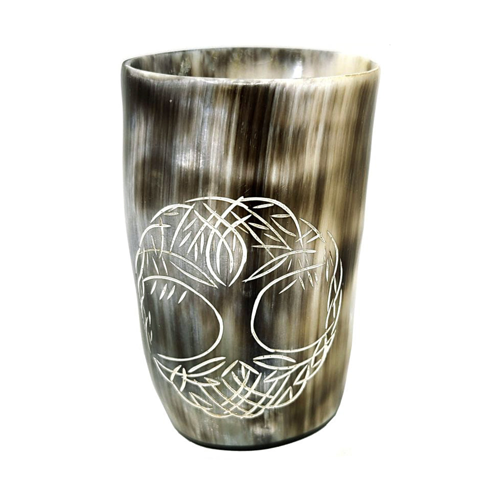 Handcrafted Natural Buffalo Horn Mug - Tree of Life | Mug | Wiccan Center