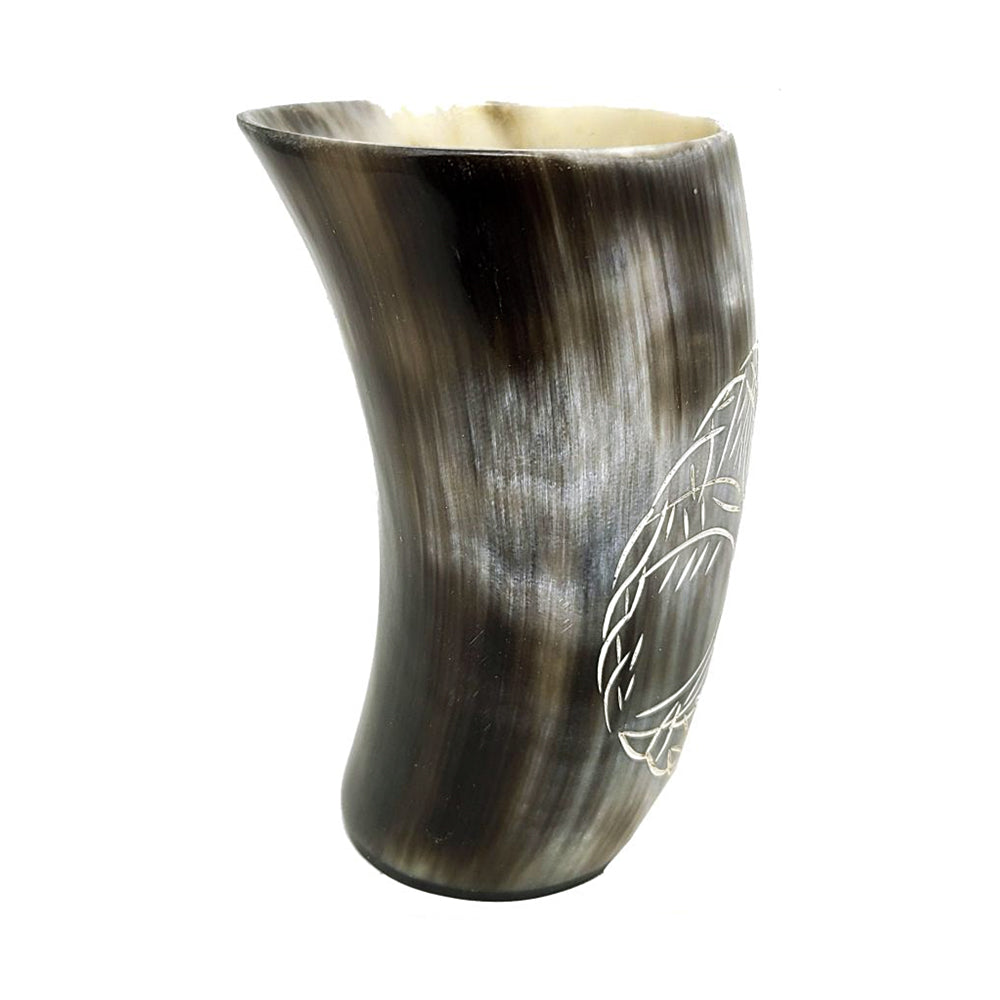 Handcrafted Natural Buffalo Horn Mug - Tree of Life | Mug | Wiccan Center