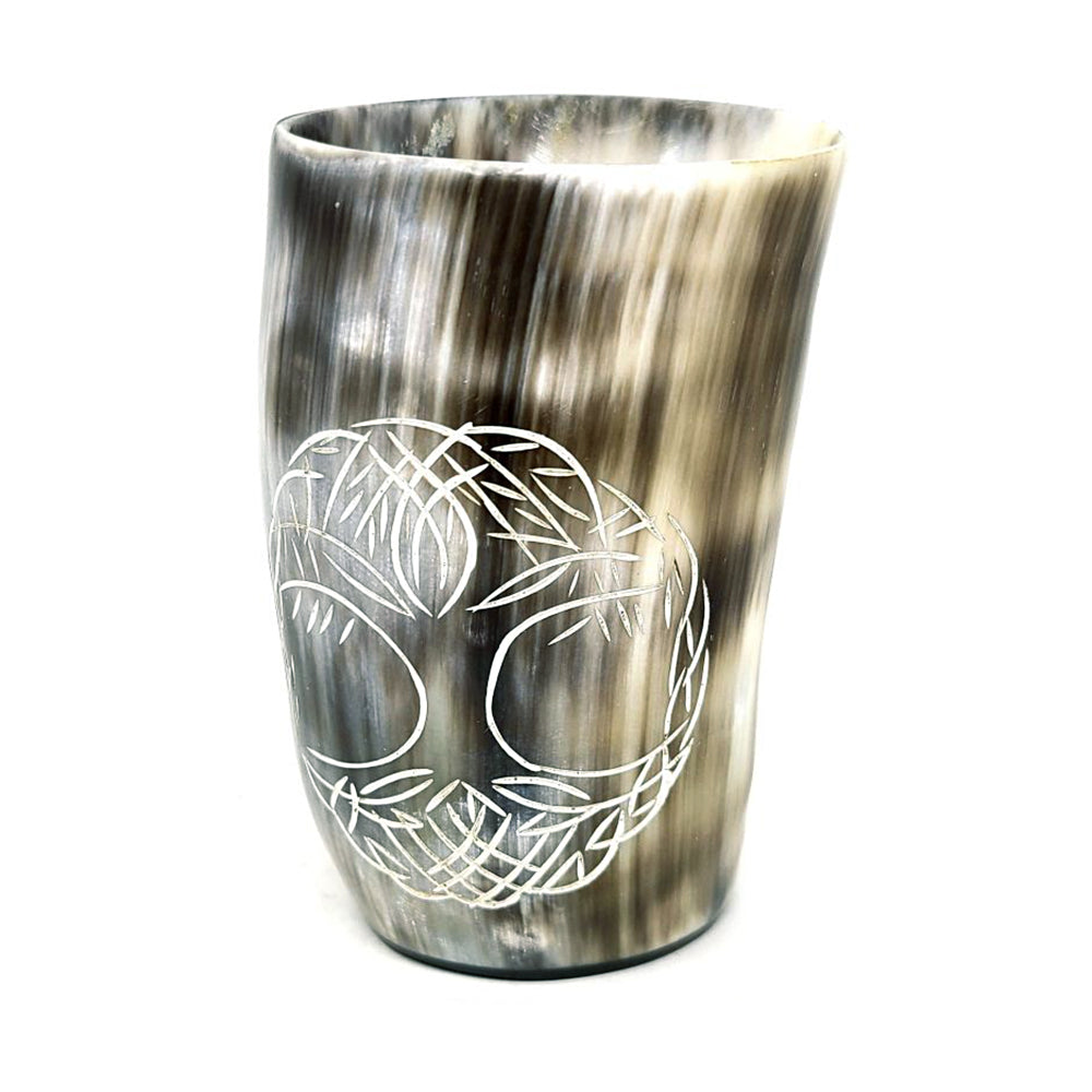 Handcrafted Natural Buffalo Horn Mug - Tree of Life | Mug | Wiccan Center