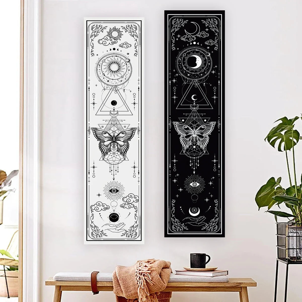 Witchy Sun & Moon Banner Tapestry | home decor | Wiccan Center